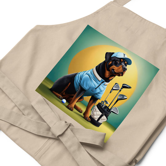 Rottweiler Golfer- Organic cotton apron v2