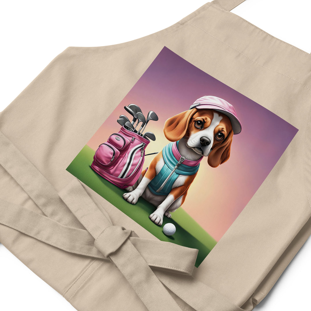 Beagle Golfer- Organic cotton apron v3