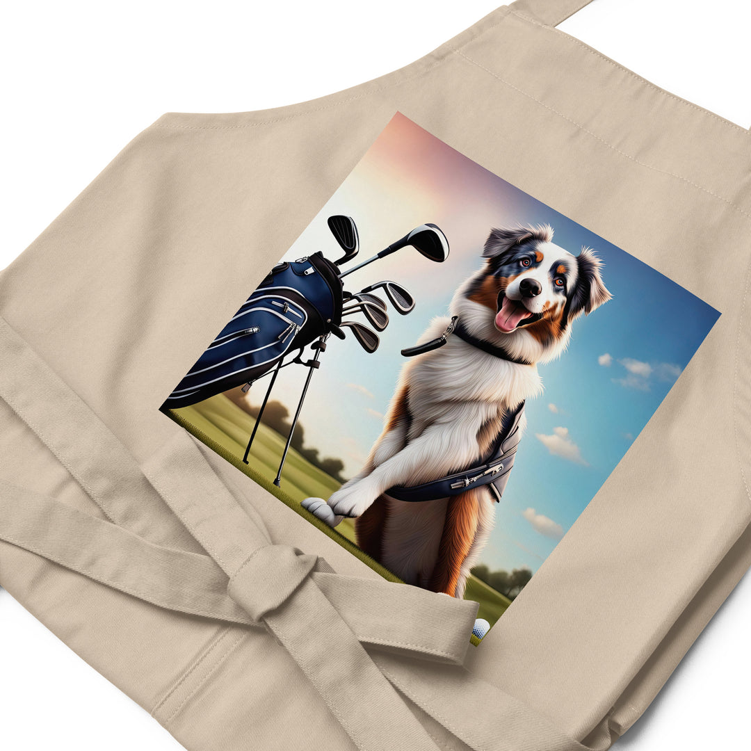 Australian Shepherd Golfer- Organic cotton apron