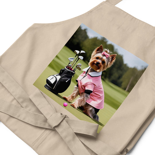 Yorkshire Terrier Golfer- Organic cotton apron v2