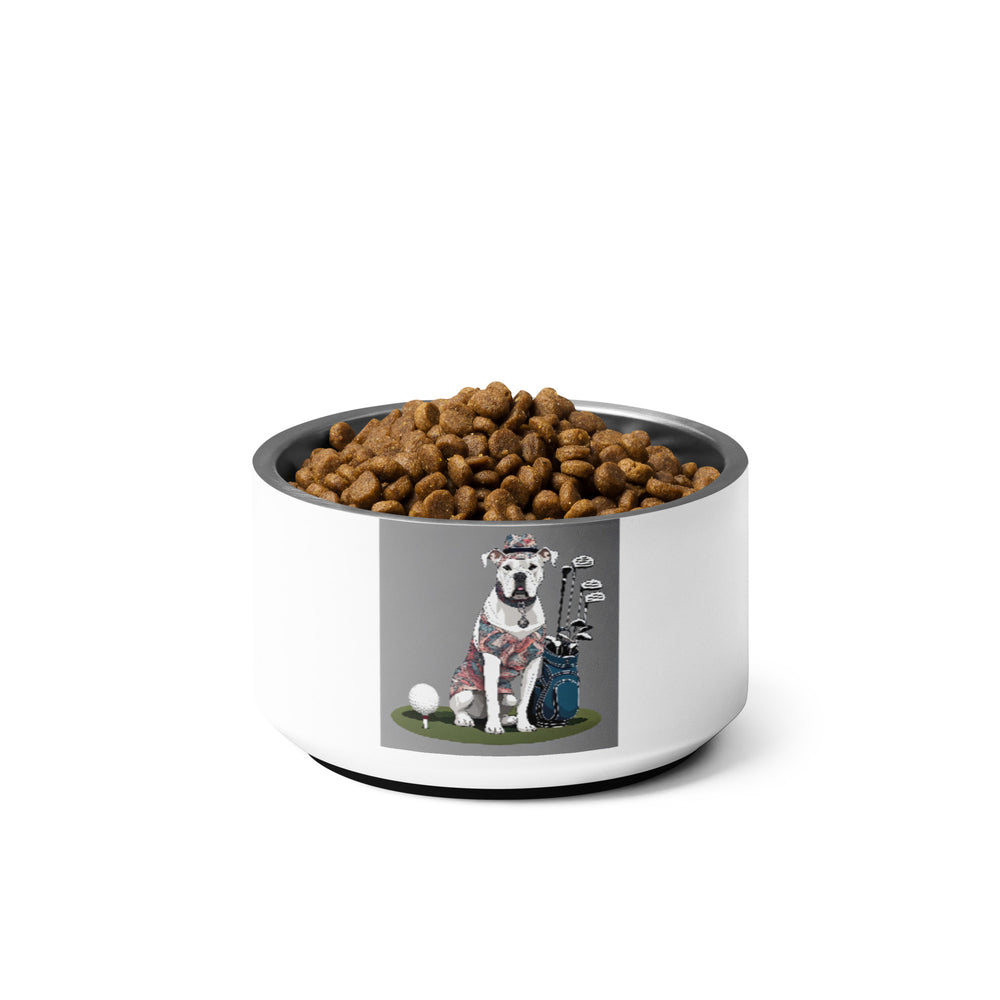 American Bulldog Golfer- Pet bowl v3