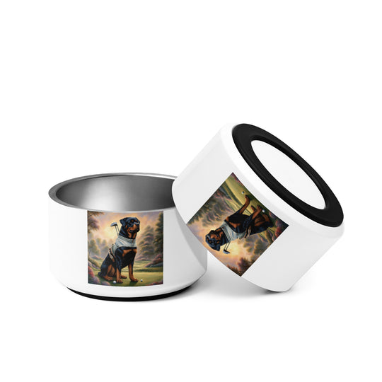 Rottweiler Golfer- Pet bowl v3
