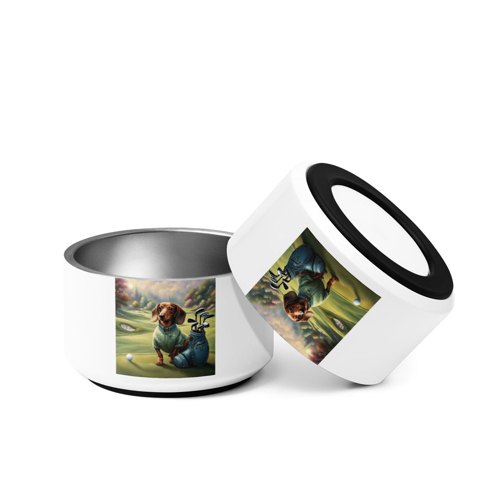 Dachshund Golfer- Pet bowl