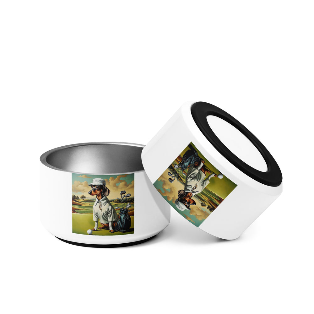 Dachshund Golfer- Pet bowl v3