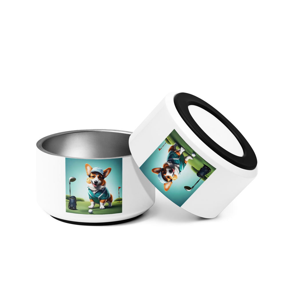 Pembroke Welsh Corgi Golfer- Pet bowl