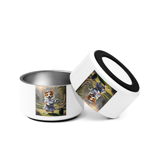 Pembroke Welsh Corgi Golfer- Pet bowl v2