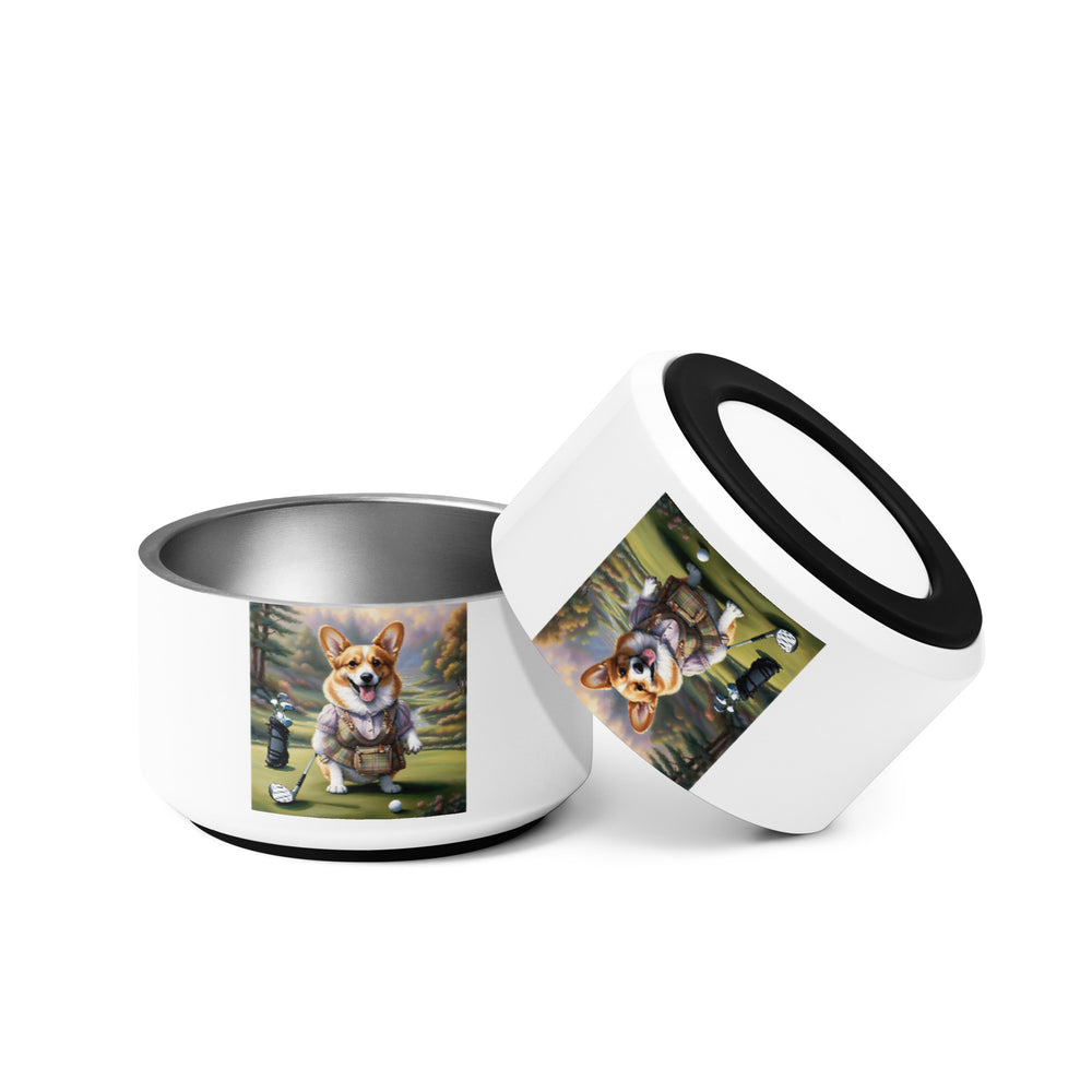 Pembroke Welsh Corgi Golfer- Pet bowl v3