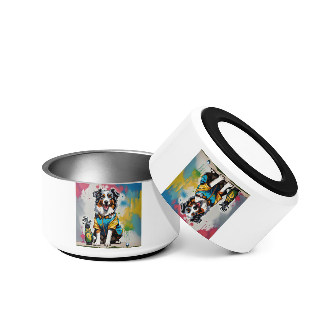 Australian Shepherd Golfer- Pet bowl v3