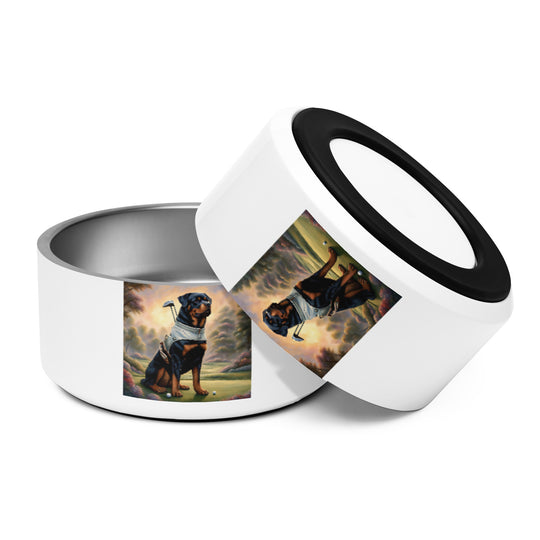 Rottweiler Golfer- Pet bowl v3