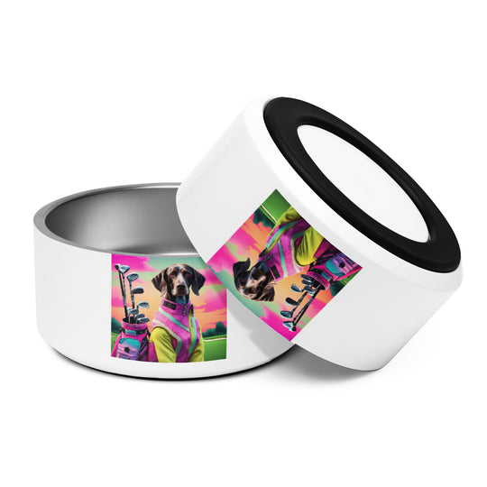 German Shorthaired Pointer Golfer- Pet bowl v3