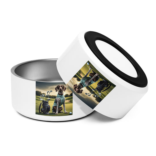 German Shorthaired Pointer Golfer- Pet bowl v2