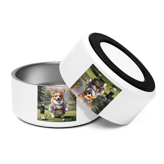 Pembroke Welsh Corgi Golfer- Pet bowl v3