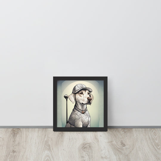 Framed photo paper poster-Labrador Retriever Golfer V22