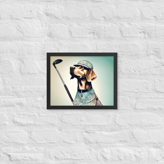 Framed photo paper poster-Labrador Retriever Golfer V8