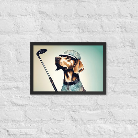 Framed photo paper poster-Labrador Retriever Golfer V8