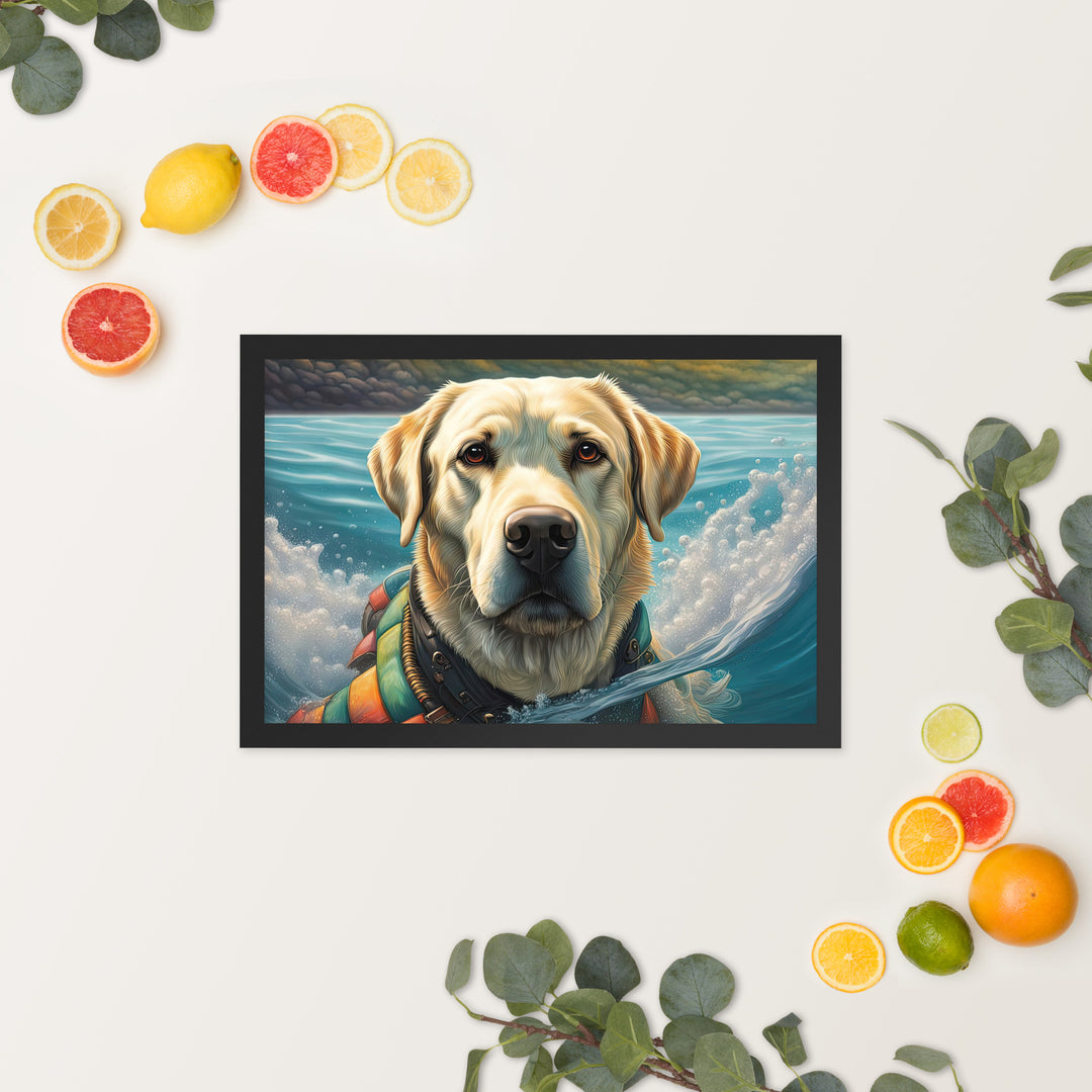 Framed photo paper poster-Labrador Retriever V4