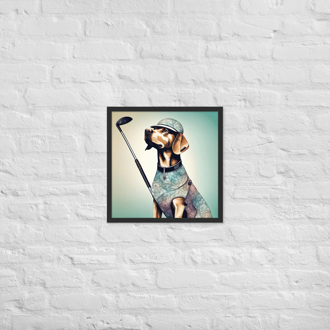 Framed photo paper poster-Labrador Retriever Golfer V8