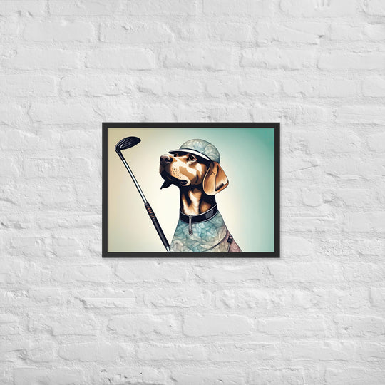 Framed photo paper poster-Labrador Retriever Golfer V8