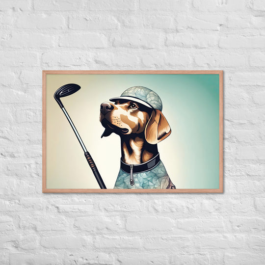 Framed photo paper poster-Labrador Retriever Golfer V8