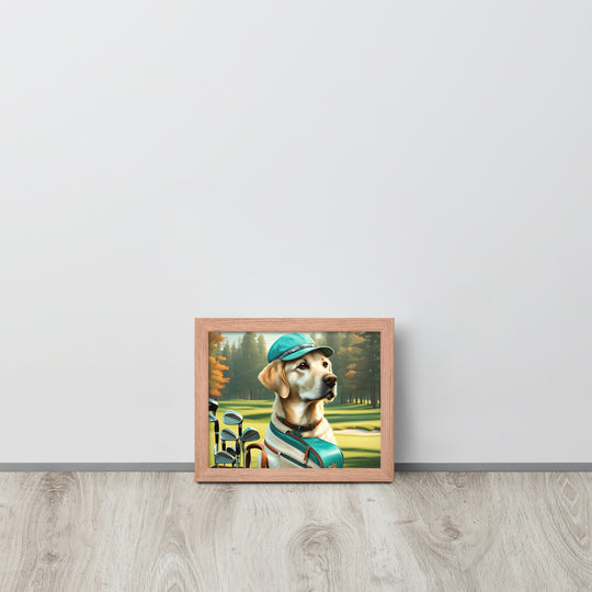 Framed photo paper poster-Labrador Retriever Golfer V10