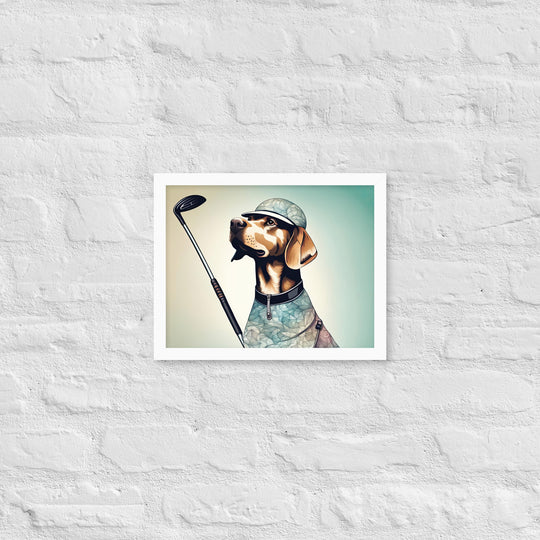 Framed photo paper poster-Labrador Retriever Golfer V8