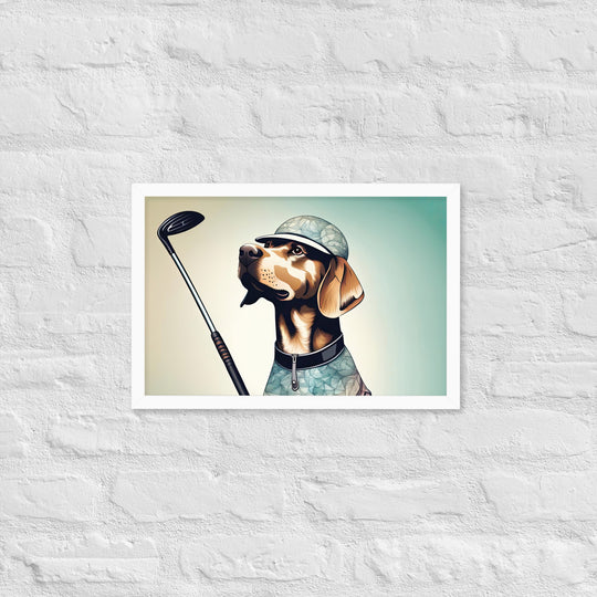 Framed photo paper poster-Labrador Retriever Golfer V8