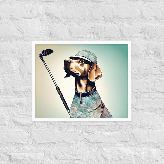 Framed photo paper poster-Labrador Retriever Golfer V8