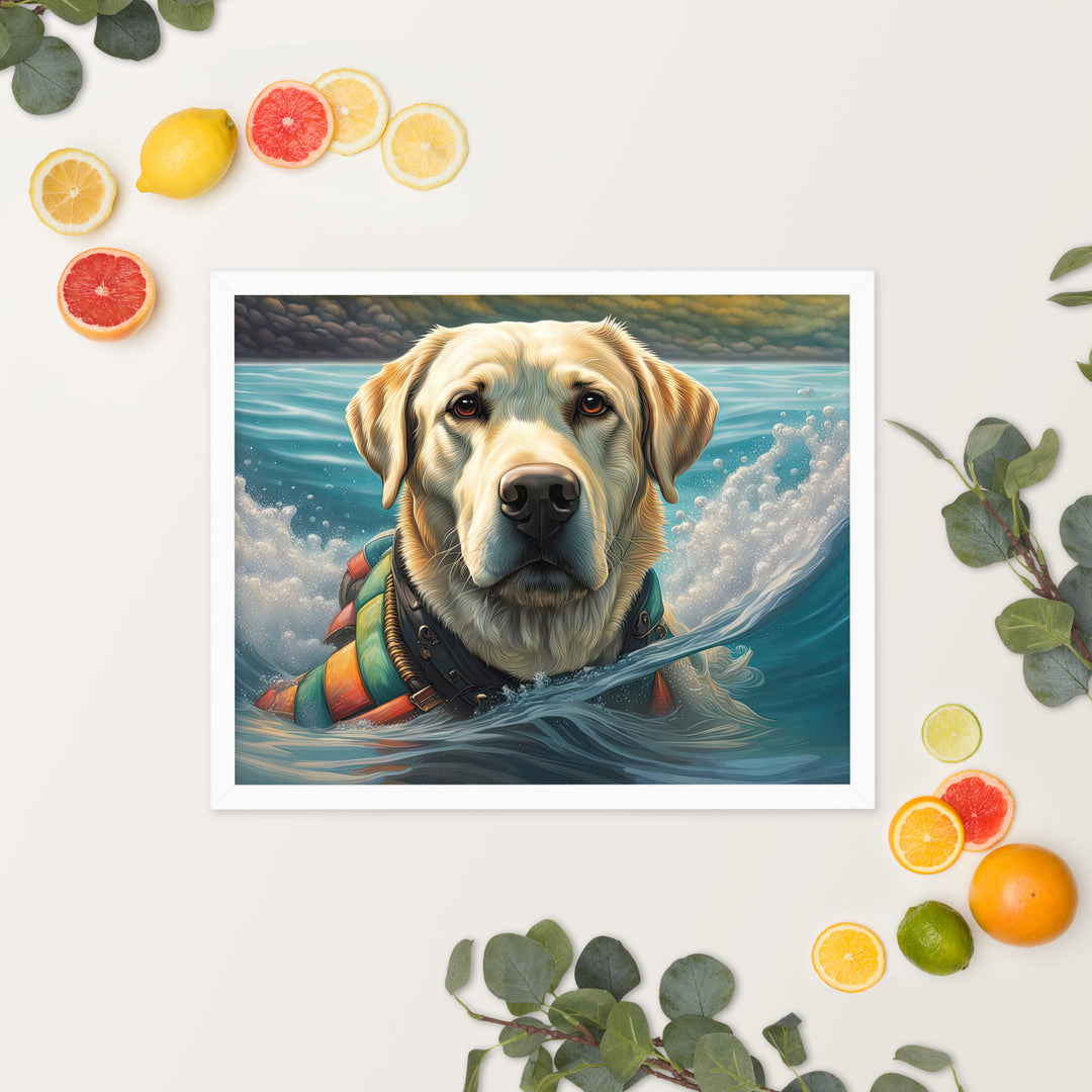 Framed photo paper poster-Labrador Retriever V4