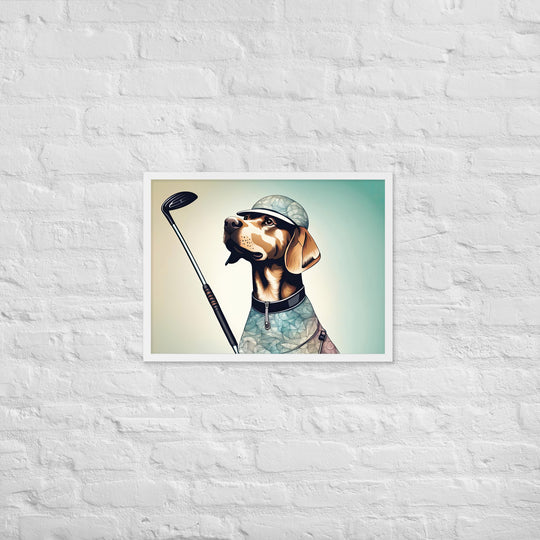 Framed photo paper poster-Labrador Retriever Golfer V8