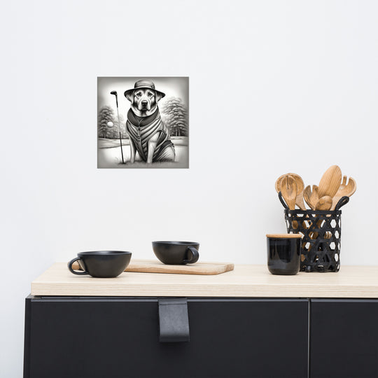 Photo paper poster-Labrador Retriever Golfer V7