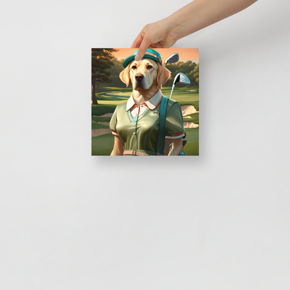 Photo paper poster-Labrador Retriever Golfer V14