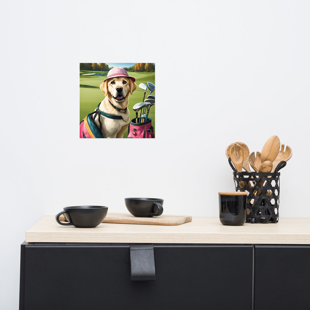 Photo paper poster-Labrador Retriever Golfer V19