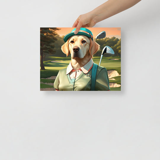 Photo paper poster-Labrador Retriever Golfer V14