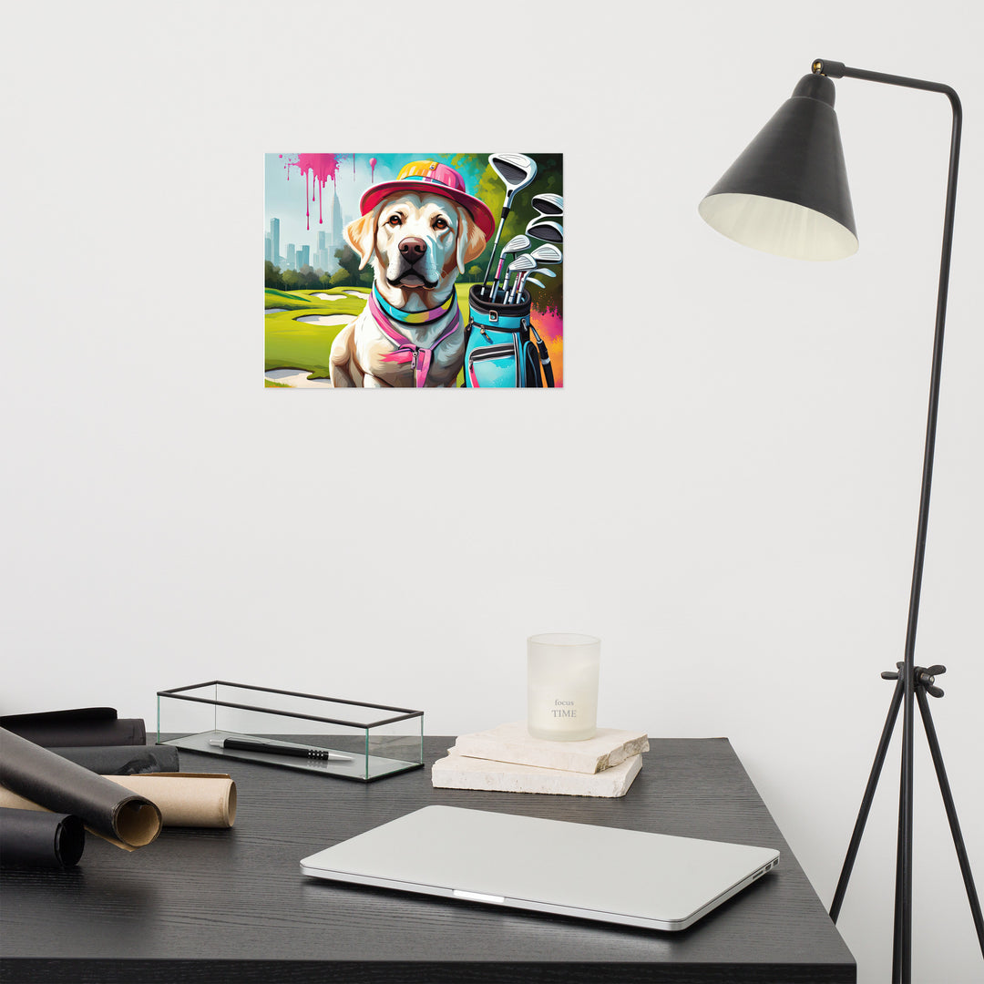 Photo paper poster-Labrador Retriever Golfer V15