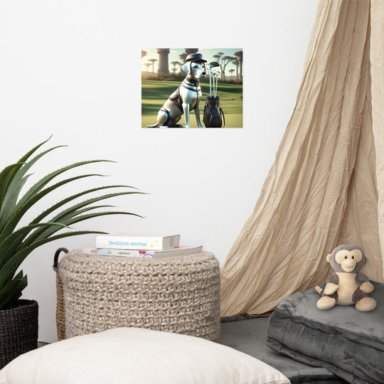 Photo paper poster-Labrador Retriever Golfer V18