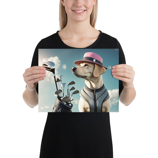 Photo paper poster-Labrador Retriever Golfer V4