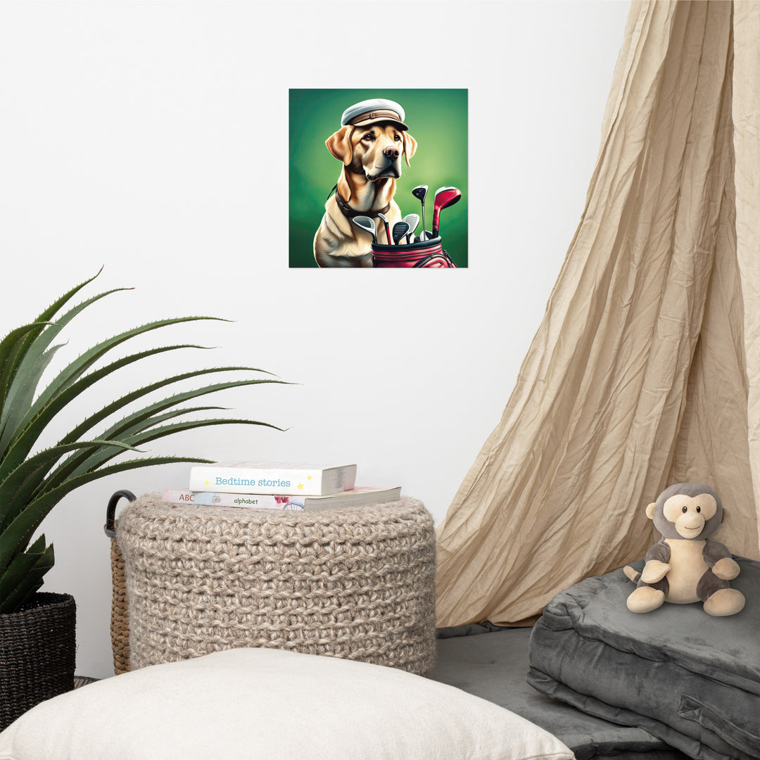 Photo paper poster-Labrador Retriever Golfer V3