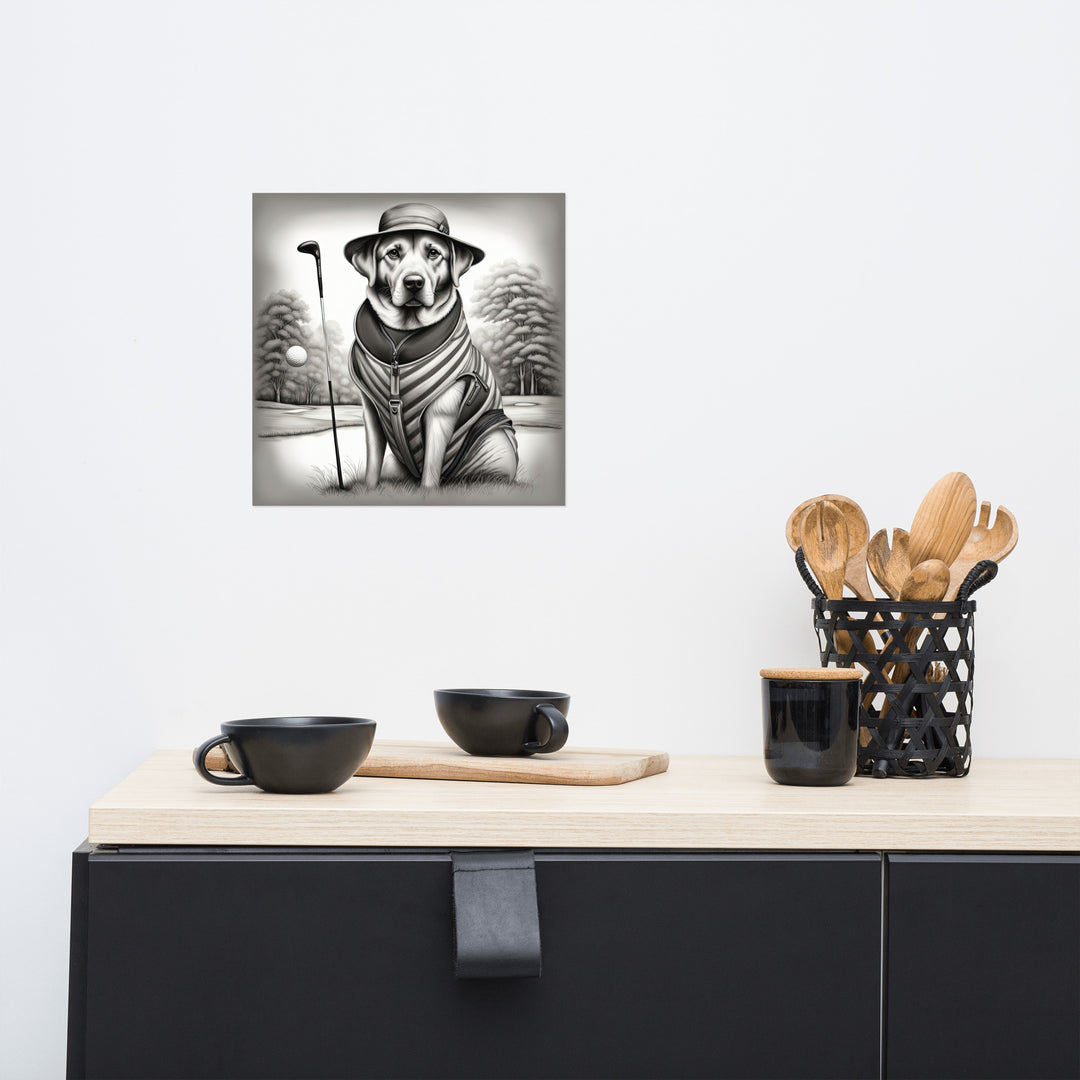 Photo paper poster-Labrador Retriever Golfer V7