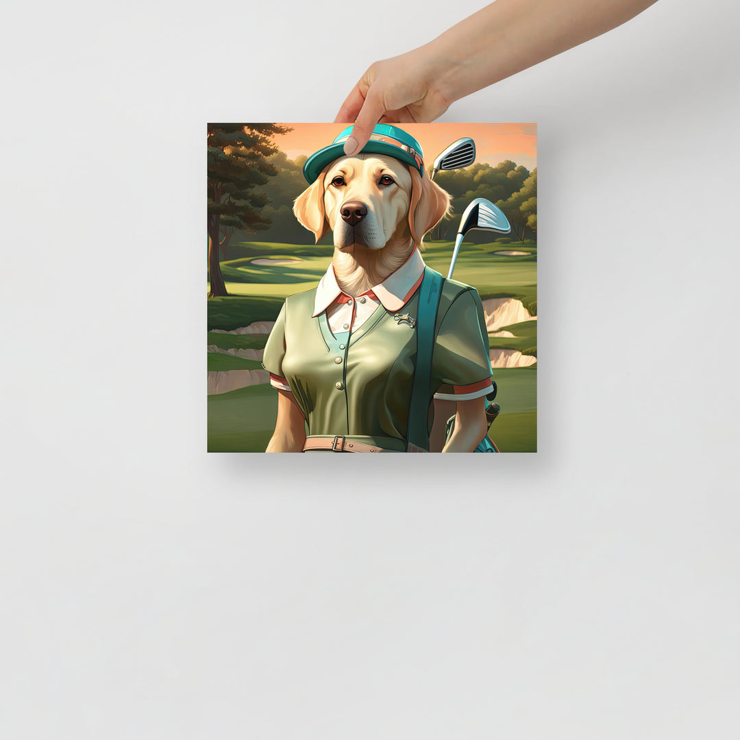 Photo paper poster-Labrador Retriever Golfer V14