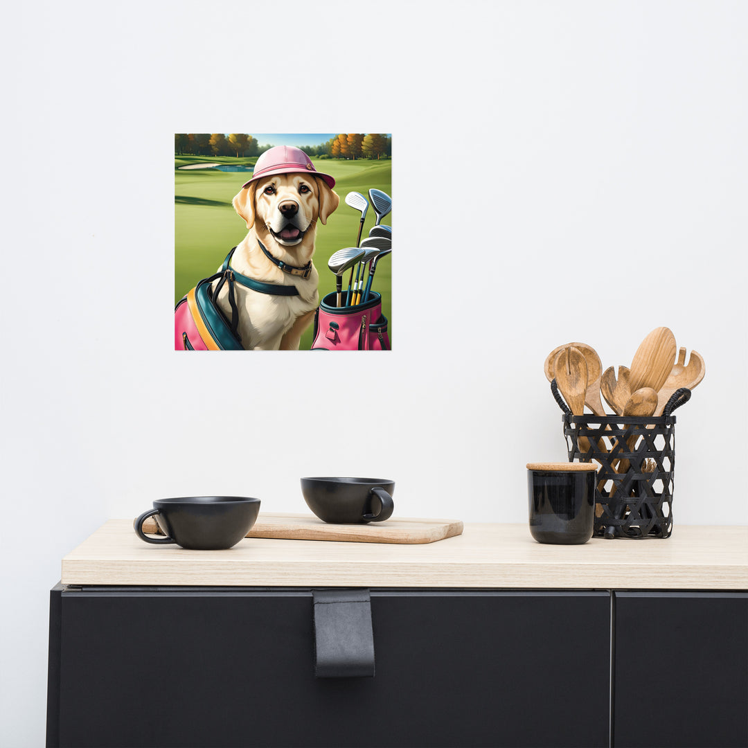 Photo paper poster-Labrador Retriever Golfer V19