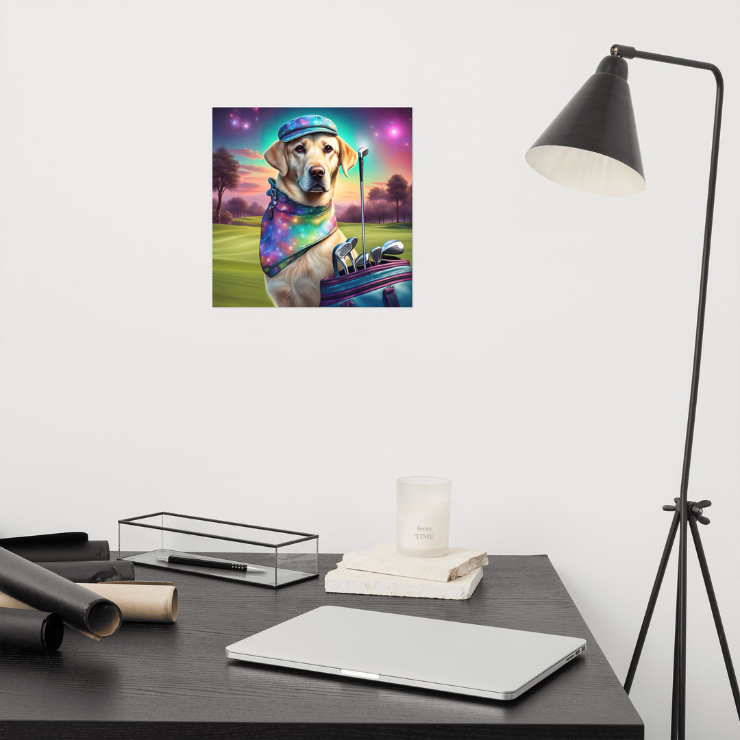 Photo paper poster-Labrador Retriever Golfer V21