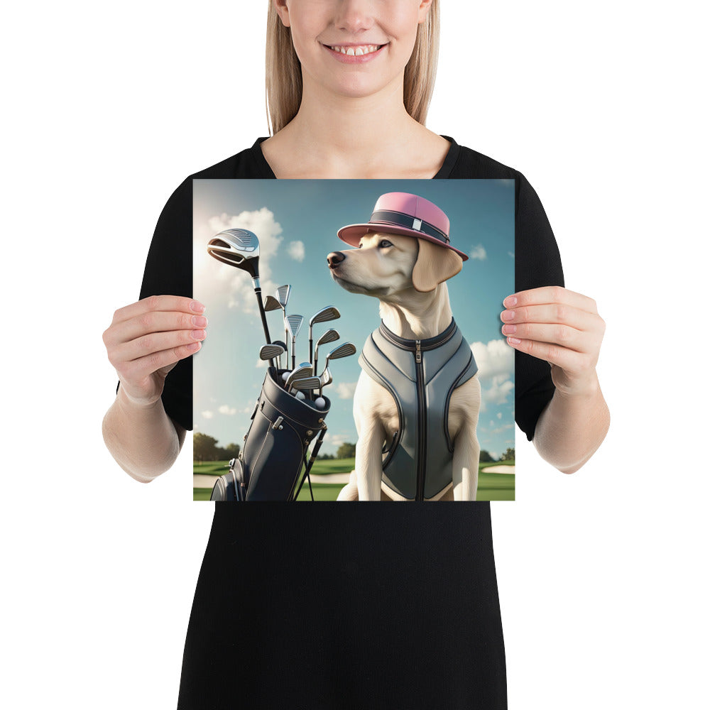 Photo paper poster-Labrador Retriever Golfer V4