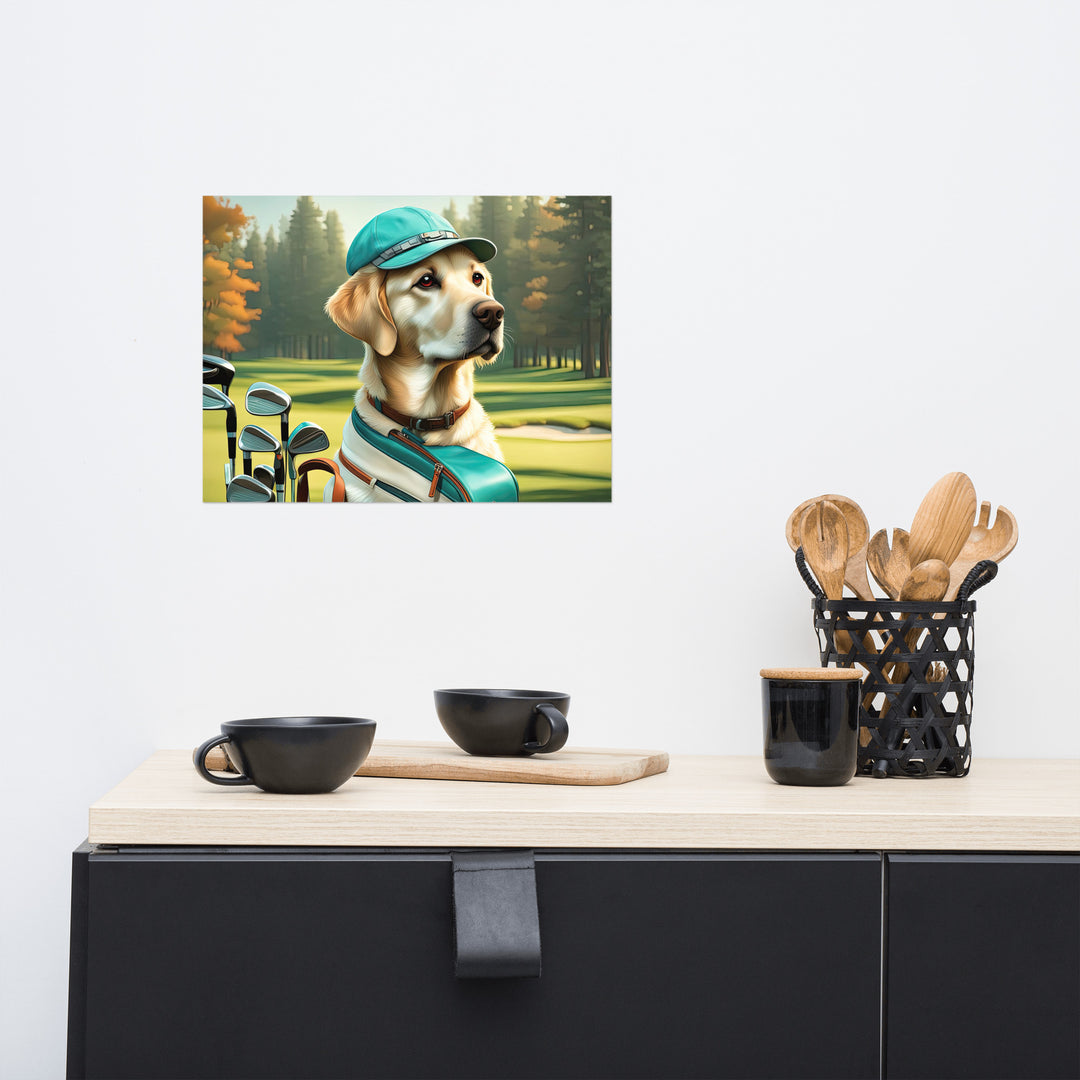 Photo paper poster-Labrador Retriever Golfer V10