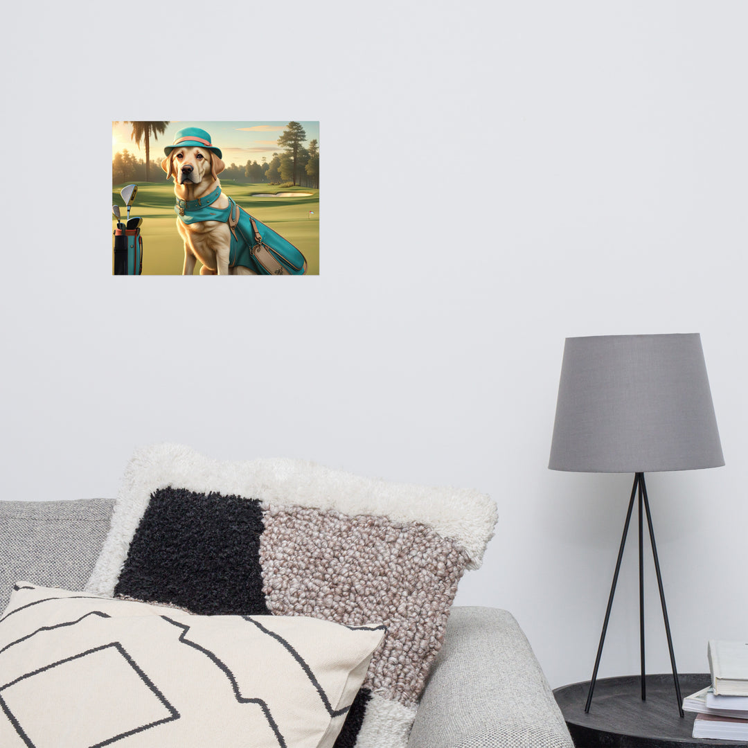 Photo paper poster-Labrador Retriever Golfer V12