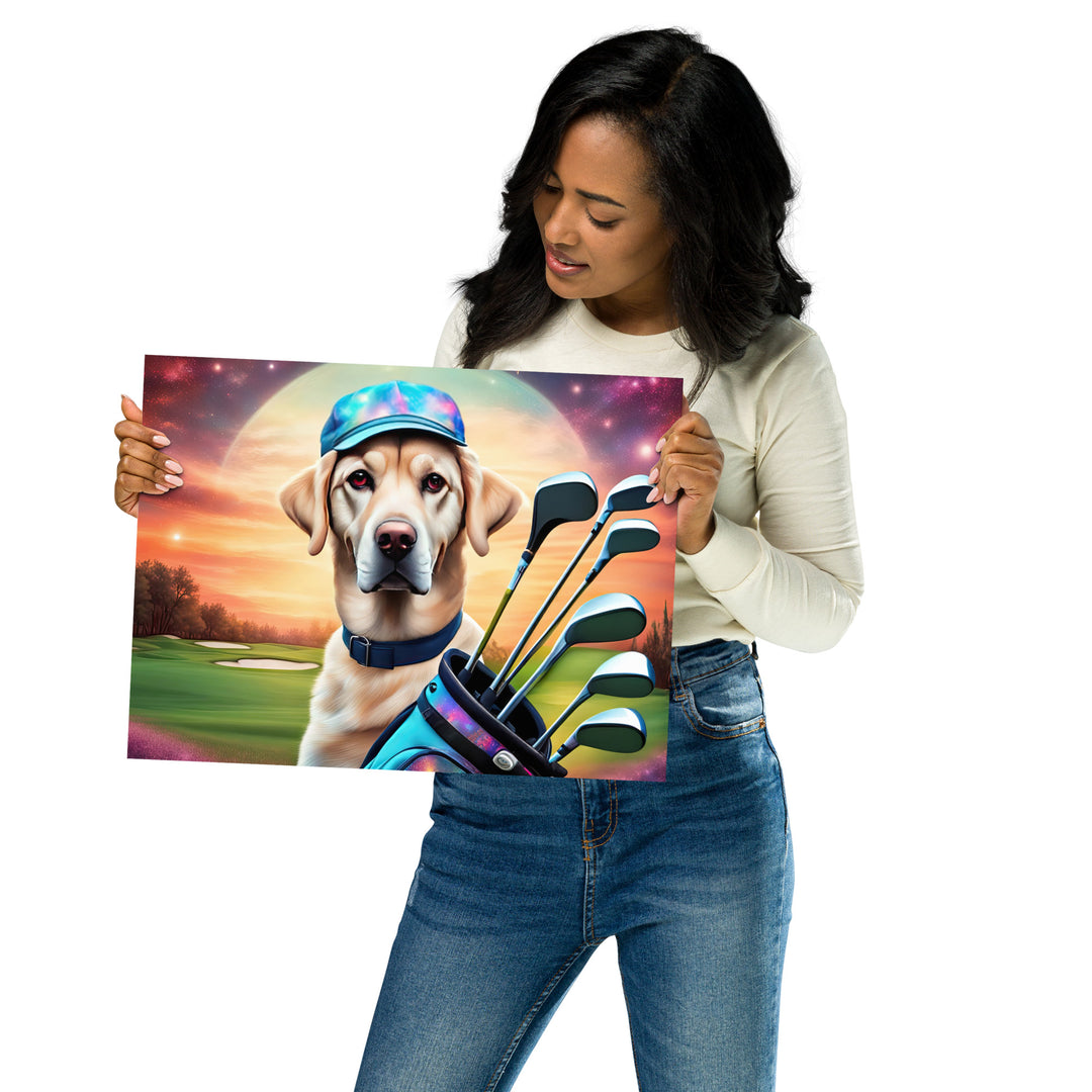 Photo paper poster-Labrador Retriever Golfer V13