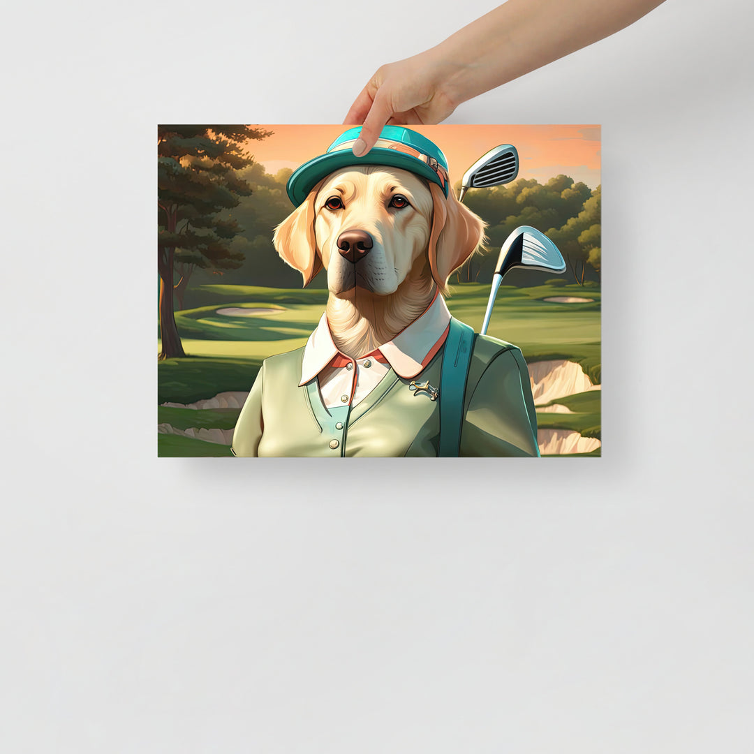 Photo paper poster-Labrador Retriever Golfer V14