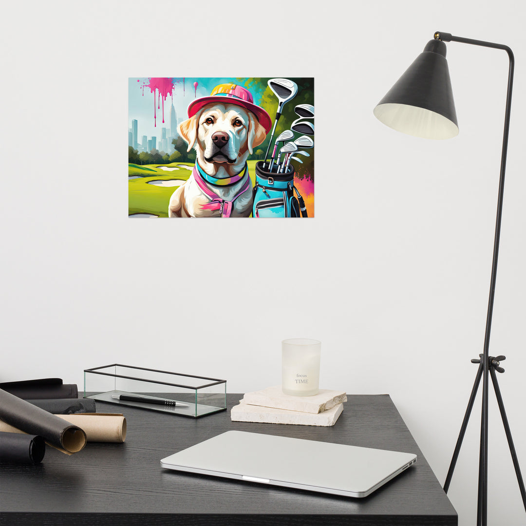 Photo paper poster-Labrador Retriever Golfer V15