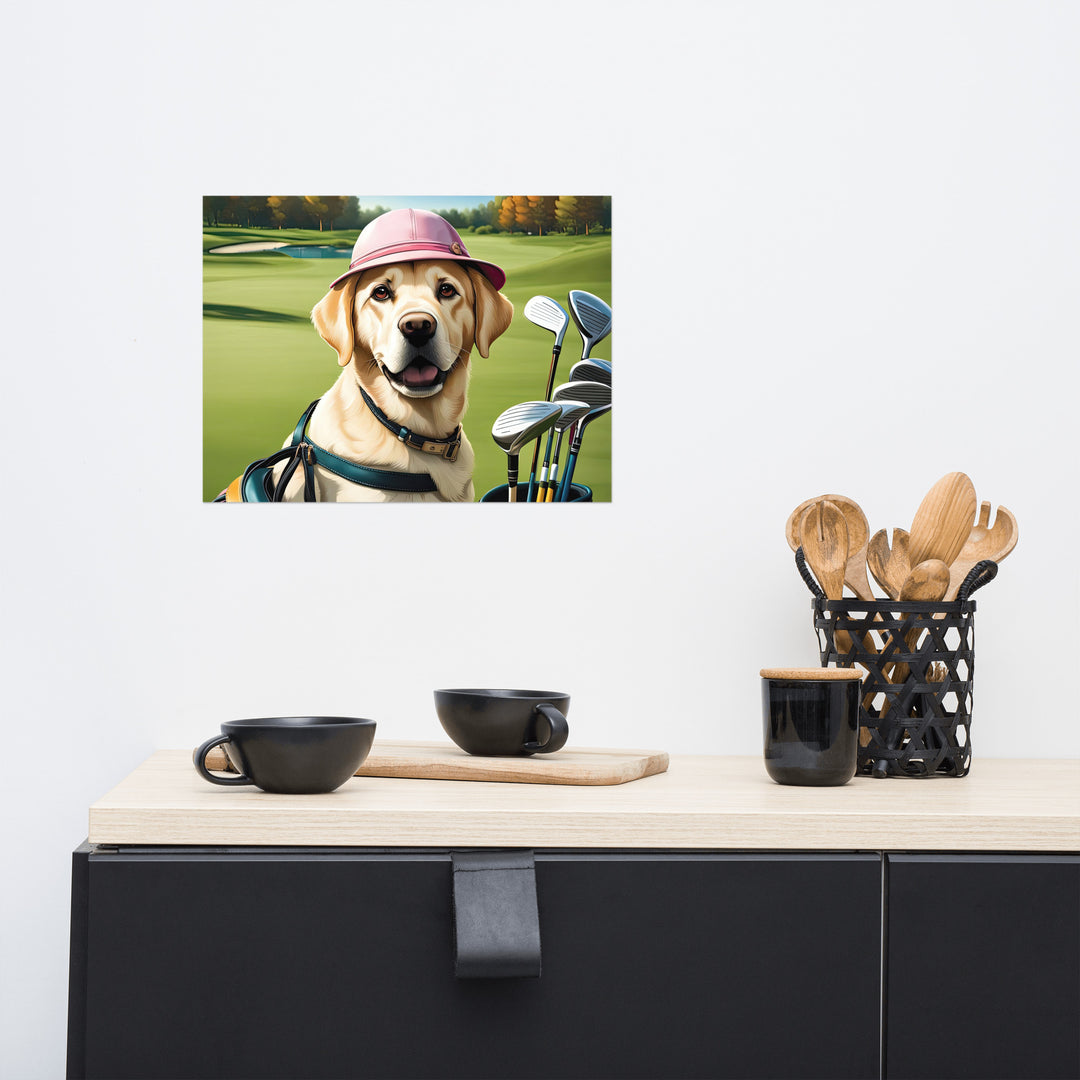 Photo paper poster-Labrador Retriever Golfer V19