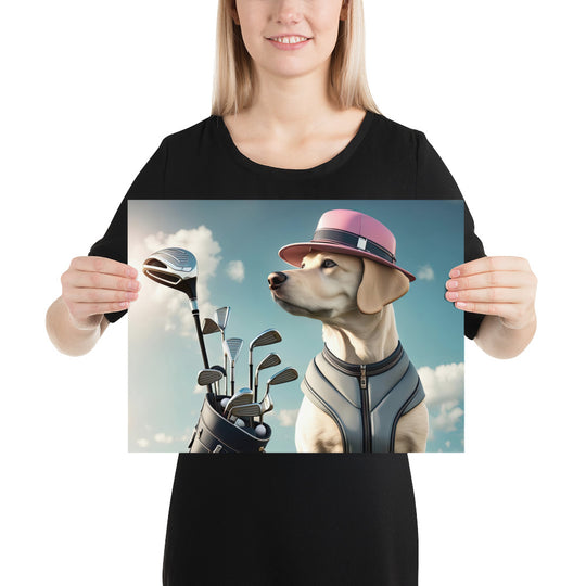 Photo paper poster-Labrador Retriever Golfer V4