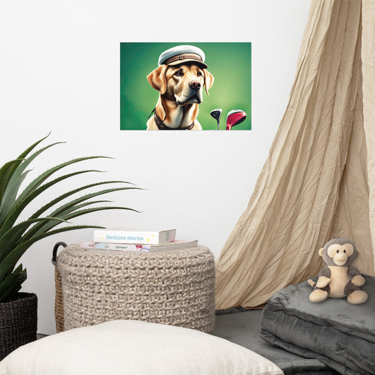 Photo paper poster-Labrador Retriever Golfer V3